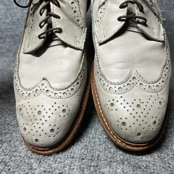 Allen Edmonds Banchory 8054 Mens 10.5 D Dress Shoes Gray Leather Wingtip Oxford